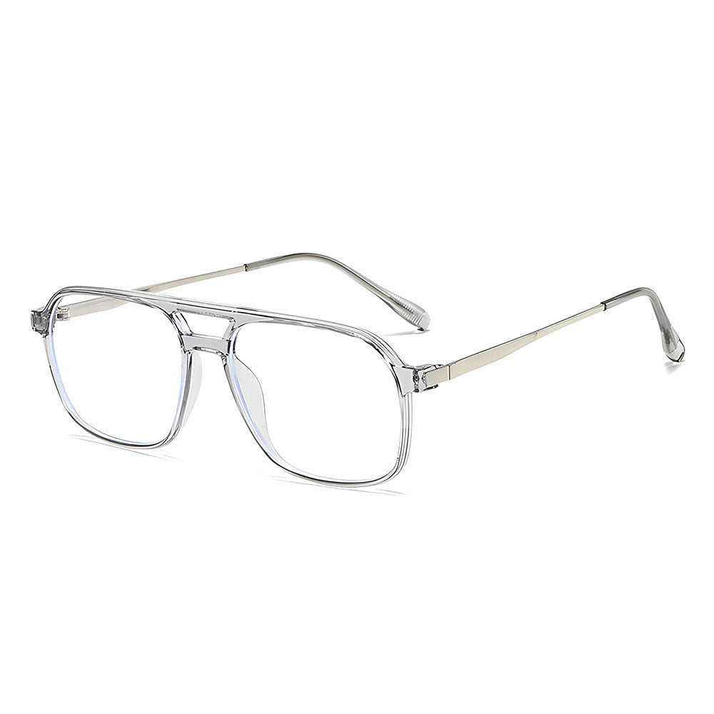 Unisex datorglasögon Techsuit 83092, blåljusfilter, transparenta silverfärgade
