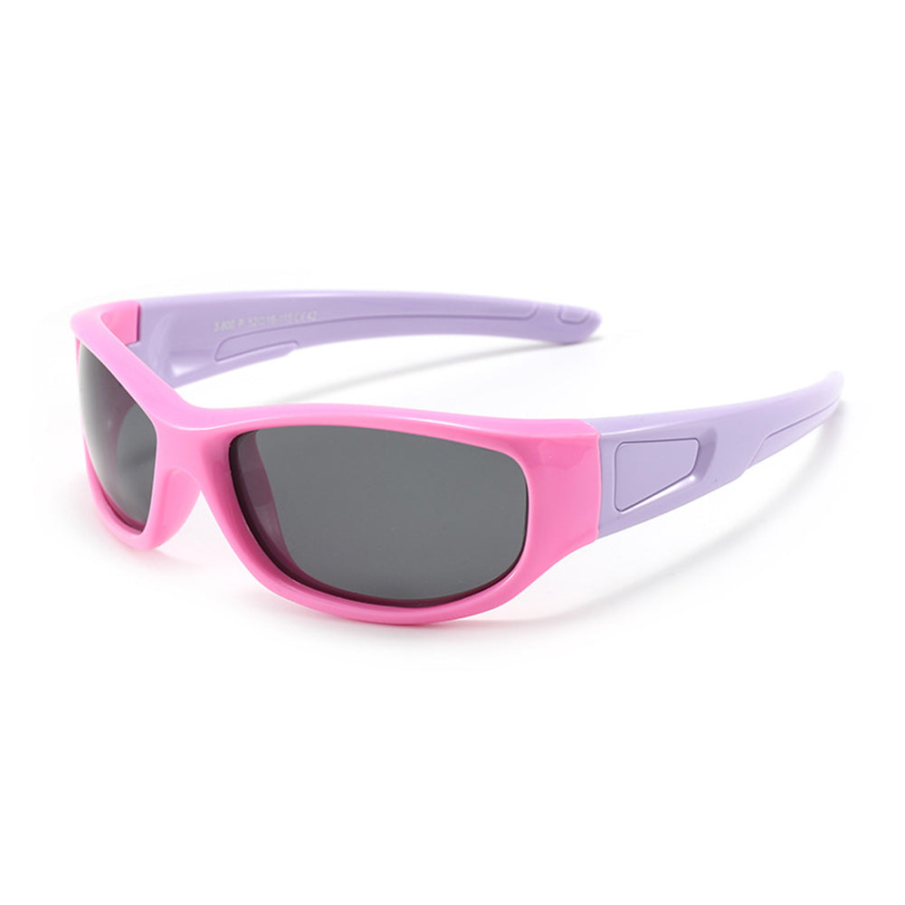 Sportsolglasögon för barn Techsuit 800-C42, polariserade, rosa lila