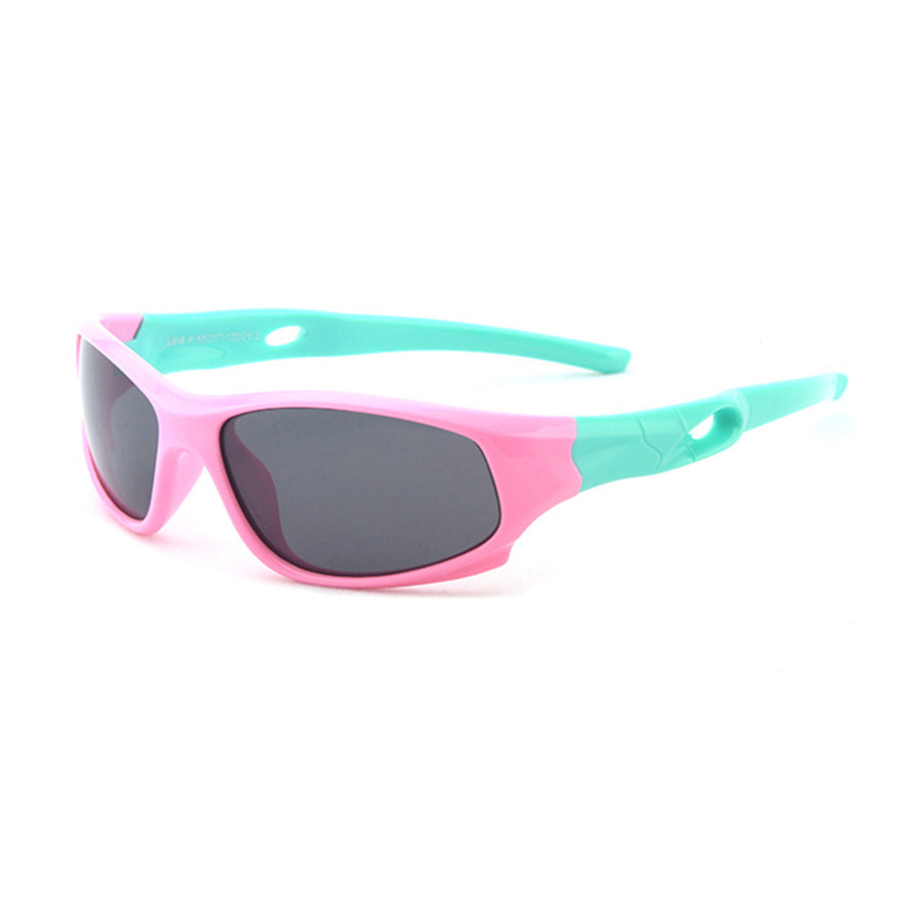 Sportsolglasögon för barn Techsuit 816-C3, polariserade, rosa gröna