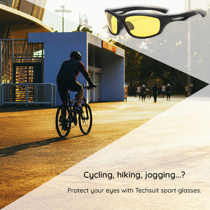 Unisex Cykelglasögon Techsuit 9309, Polariserade, Silvergrå