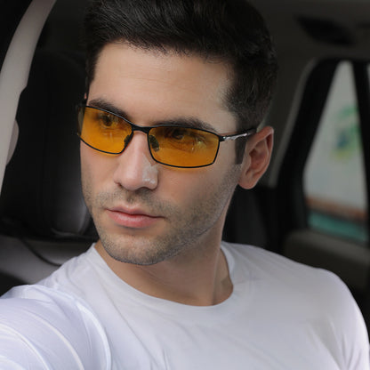 Herrsolglasögon Techsuit 559, Polariserade, UV-skydd, Svart Gula