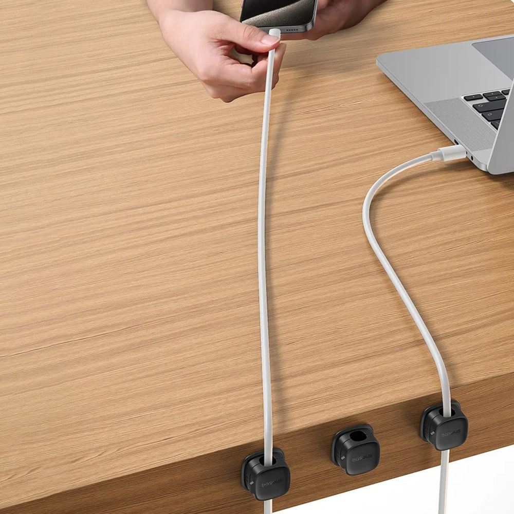 Baseus Lite Magnetic Kabelorganisatör, Set om 3 Stycken, Vit B01331106211-00