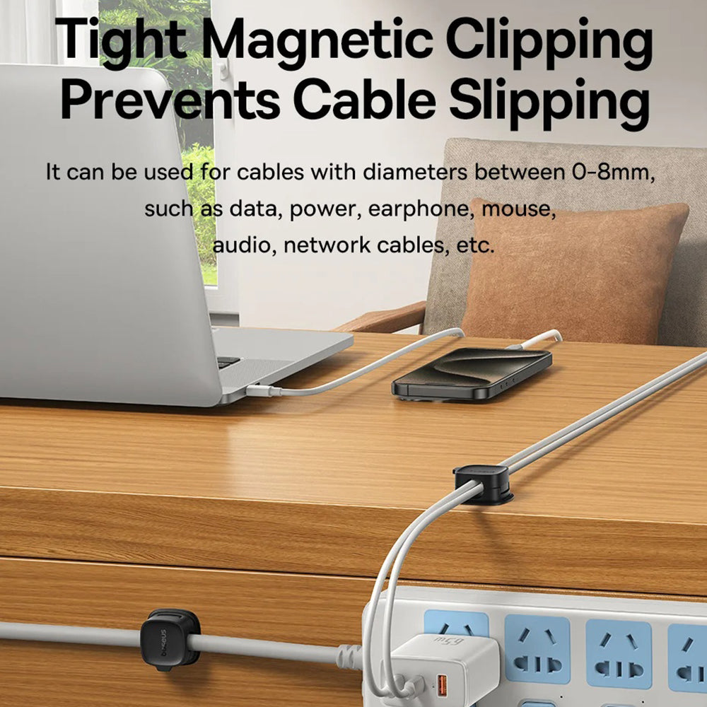 Baseus Lite Magnetic Kabelorganisatör, Set om 3 Stycken, Vit B01331106211-00