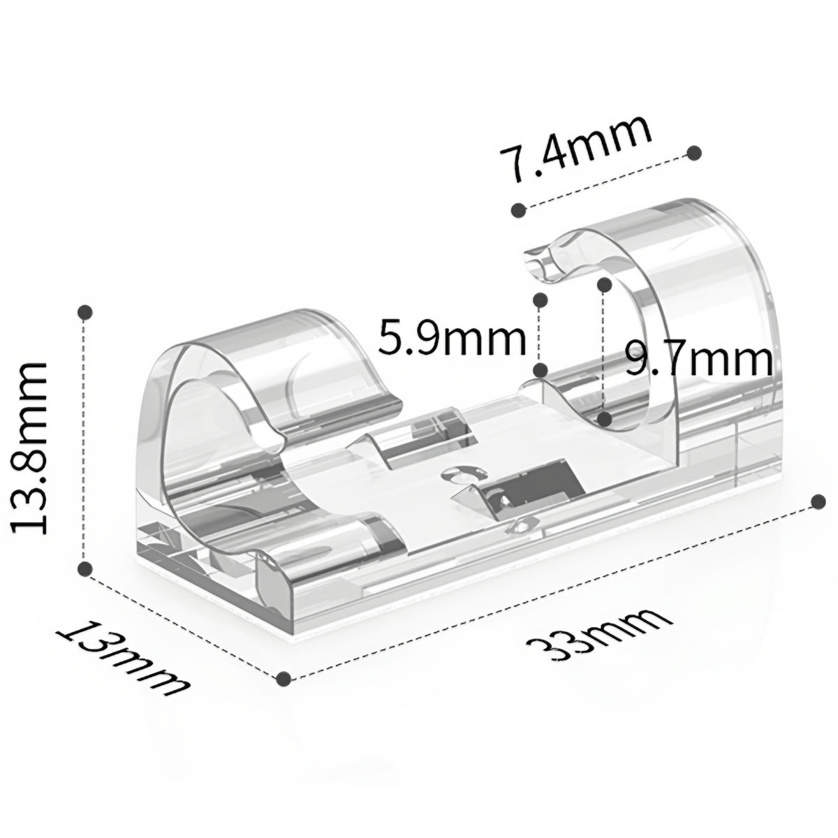 Kabelorganisatör CableCreation CT1001, Set om 50 stycken, Transparent