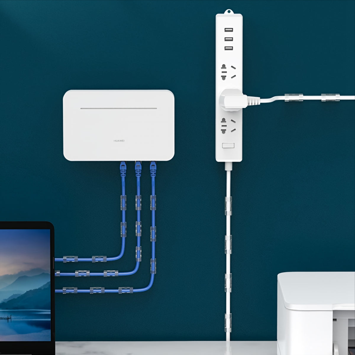 Kabelorganisatör CableCreation CT1001, Set om 50 stycken, Transparent