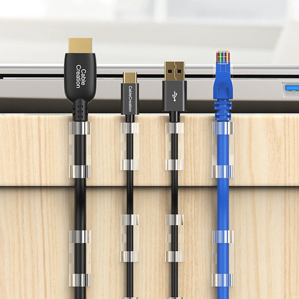 Kabelorganisatör CableCreation CT1001, Set om 50 stycken, Transparent