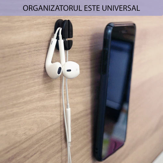 Ringke Kabelorganisatör, Set med 6 stycken, Svart