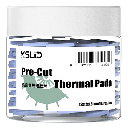 Termisk ledande pad KSLid P100, 12mm x 12mm x 1,5mm, Set om 100 stycken