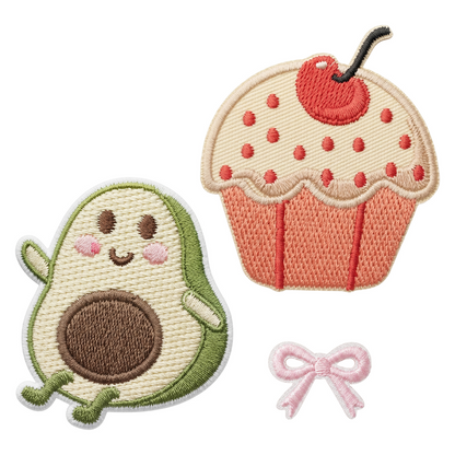 Patch / Textilpatch OEM Avocado, Set om 3 stycken, Flerfärgad