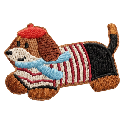 Textilpatch / Textilplåster OEM Dachshund, Set om 3 stycken, Flerfärgad