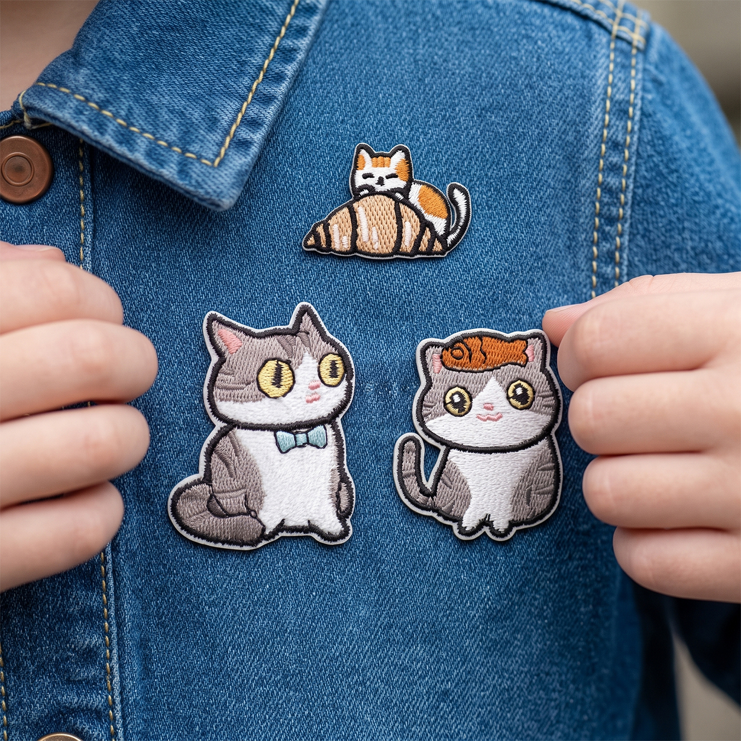 Patch / Textilplåster OEM Kat 1, Set om 3 stycken, Flerfärgad