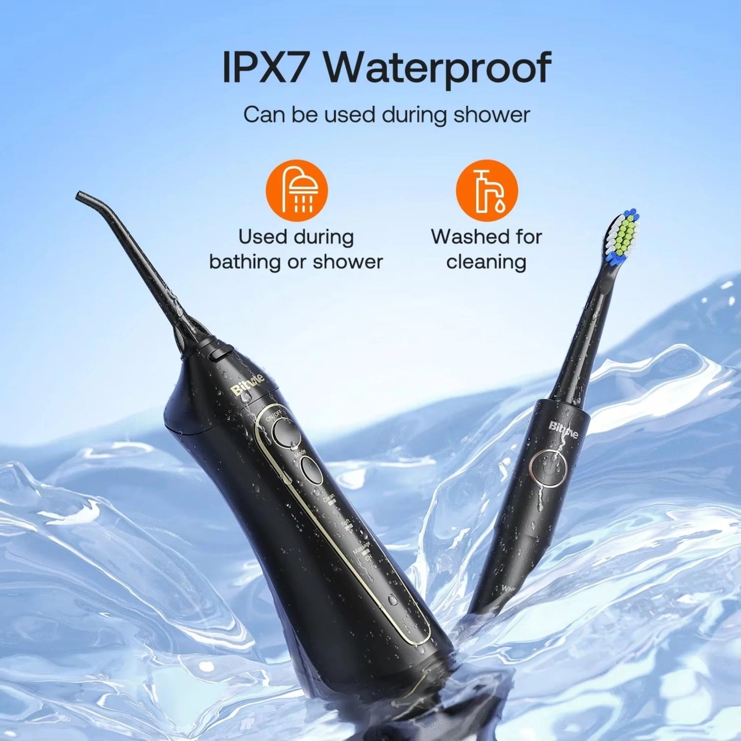 Elektrisk tandborste och munirrigator Bitvae E11 + F5020E, Svart