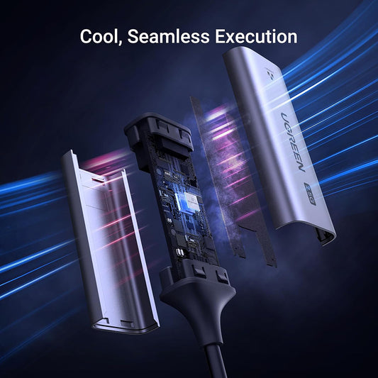 UGREEN CM648 (25052) nätverkskort, RJ45, USB-C, Grå