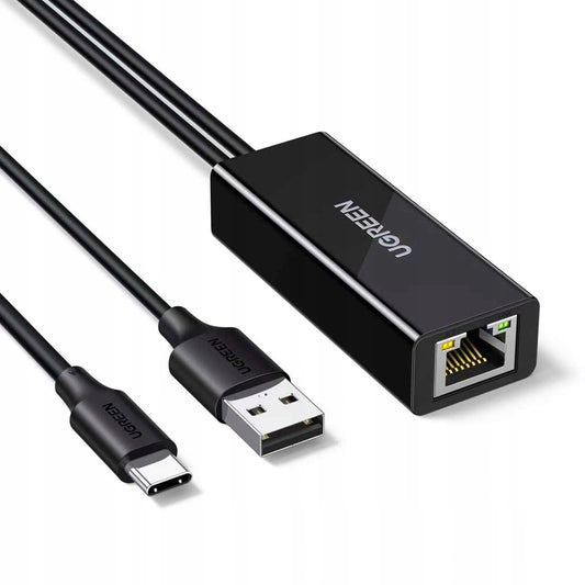 UGREEN CR110 (75535) nätverkskort, RJ45, USB / USB-C, Svart