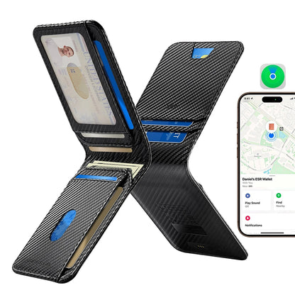 ESR Classic Geo Carbon plånbok med Find My-funktion och RFID-skydd, Svart