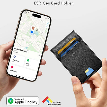 ESR Classic Geo Carbon plånbok med Find My-funktion och RFID-skydd, Svart