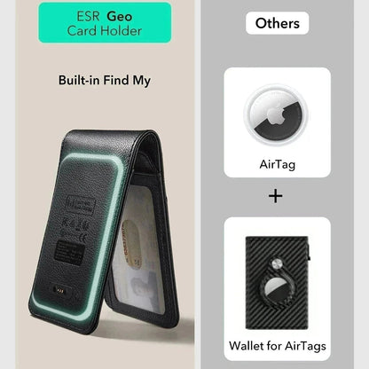 ESR Classic Geo Carbon plånbok med Find My-funktion och RFID-skydd, Svart