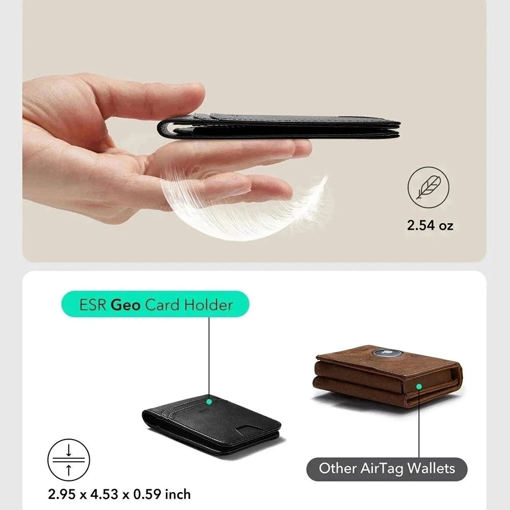 ESR Classic Geo Carbon plånbok med Find My-funktion och RFID-skydd, Svart