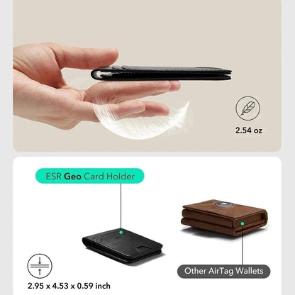 ESR Classic Geo Carbon plånbok med Find My-funktion och RFID-skydd, Svart