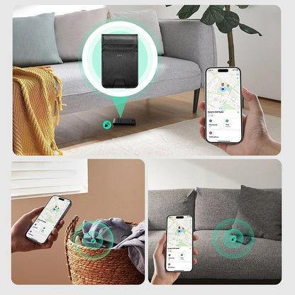 ESR Classic Geo Carbon plånbok med Find My-funktion och RFID-skydd, Svart