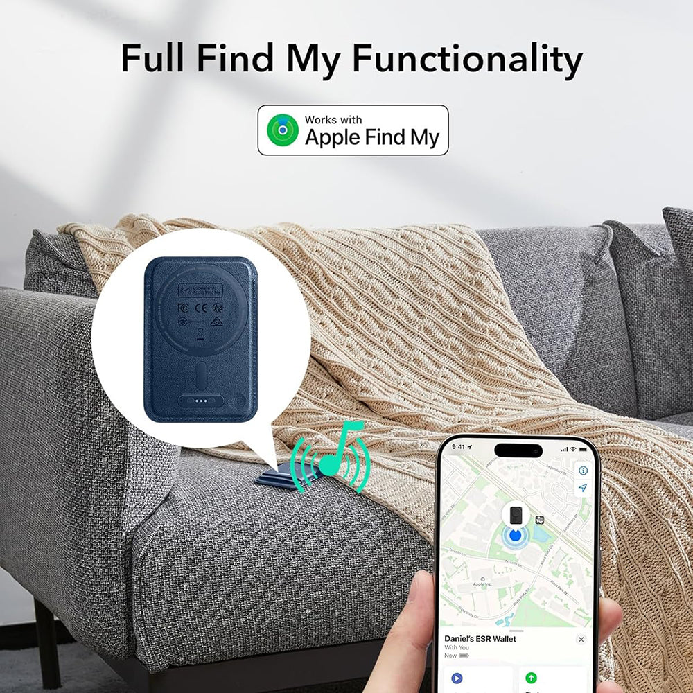 Magsafe plånbok, ESR, Classic Geo, Marinblå