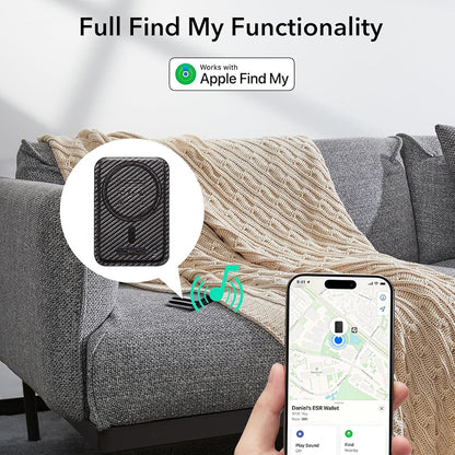 Magsafe-plånbok, ESR, Classic Geo Carbon, Svart