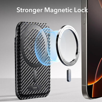 Magsafe-plånbok, ESR, Classic Geo Carbon, Svart