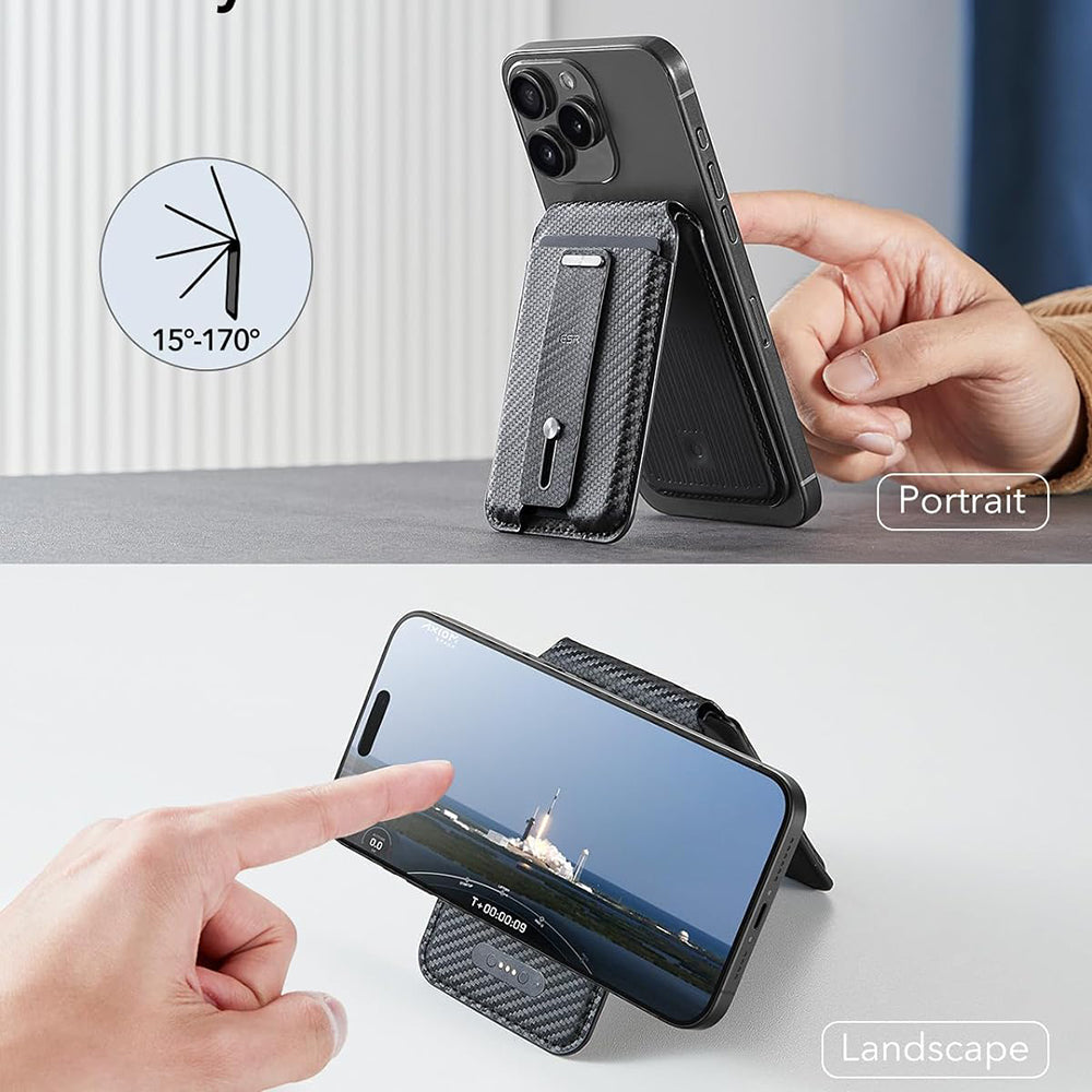 Magsafe-plånbok, ESR, Find my Wallet Carbon, Svart