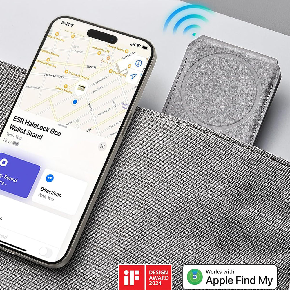 Magsafe plånbok, ESR, Find my Wallet, Grå