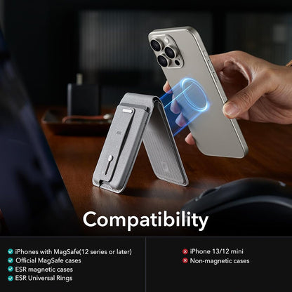 Magsafe plånbok, ESR, Find my Wallet, Grå