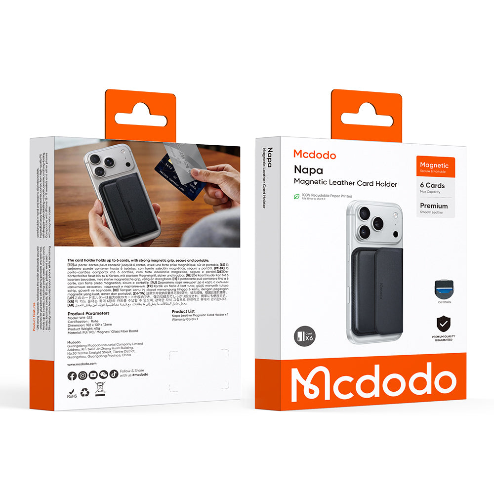 MagSafe-plånbok, McDodo, WH-3530 Napa, Svart