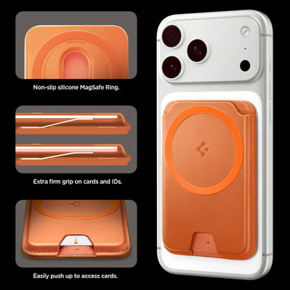 MagSafe-plånbok, Spigen, Valentinus MagFit+, Orange AFA11340