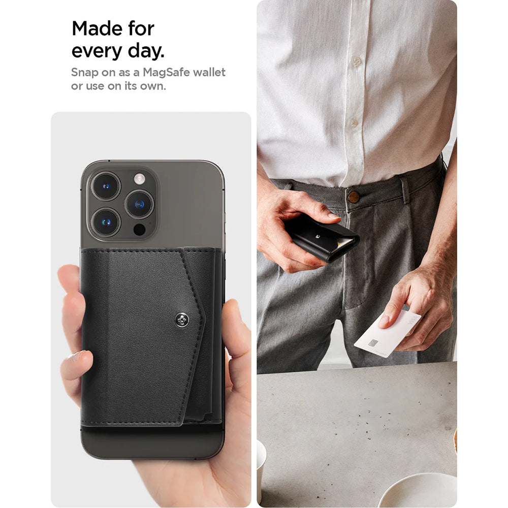 Plånbok Magsafe, Spigen, Valentinus Pro, Svart