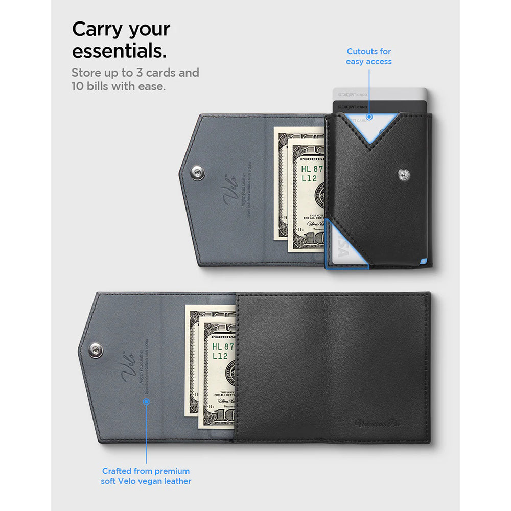 Plånbok Magsafe, Spigen, Valentinus Pro, Svart