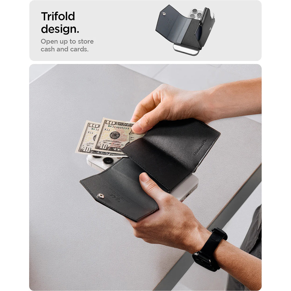 Plånbok Magsafe, Spigen, Valentinus Pro, Svart