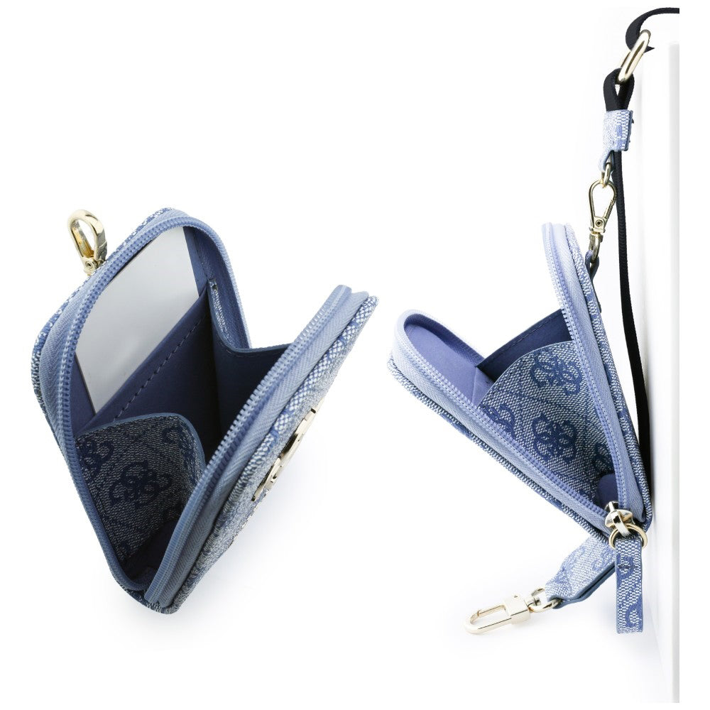 Wallet and Guess 4G Metal Logo Phone Lanyard, Blue