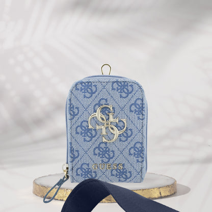 Wallet and Guess 4G Metal Logo Phone Lanyard, Blue