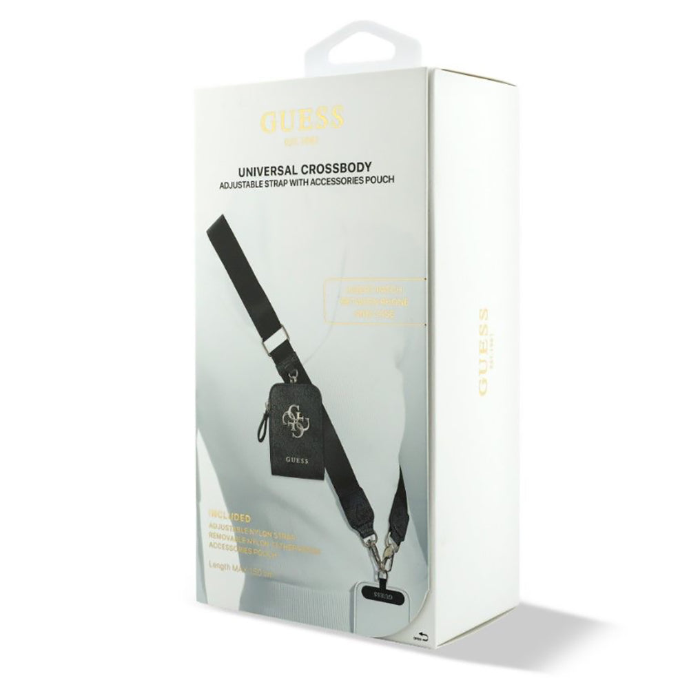 Plånbok och Telefonlanyard Guess 4G Metal Logo, Svart