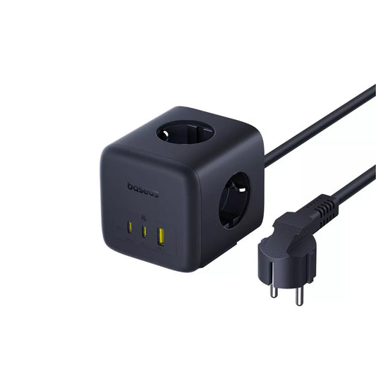 Baseus EnerFill FA11 förlängningssladd, 67W, 3.35A, 1 x USB-A - 2 x USB-C - 3 x Schuko, Svart E00082100123-00