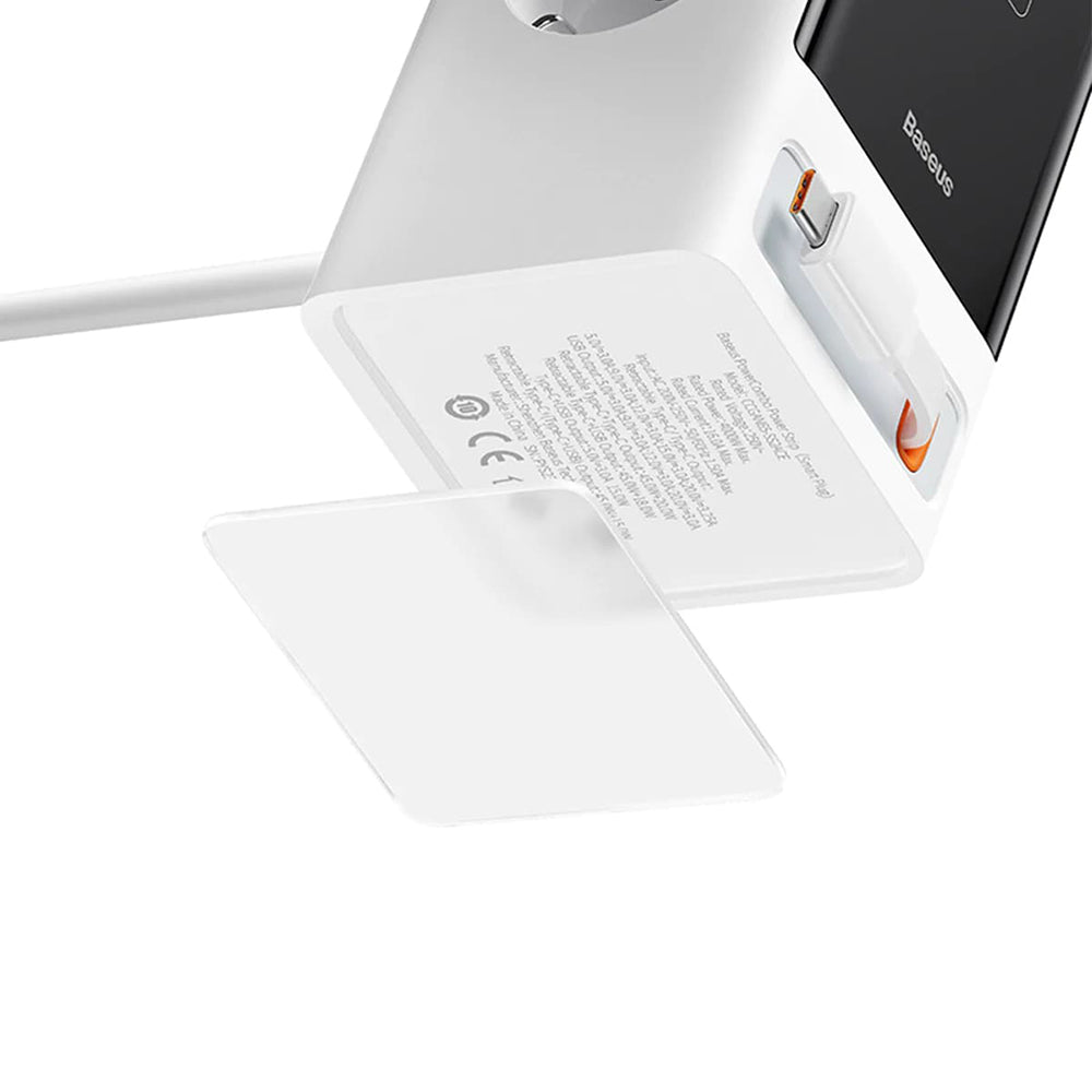 Baseus PowerCombo förlängningssladd, 1 x Schuko, Vit PSLR000602