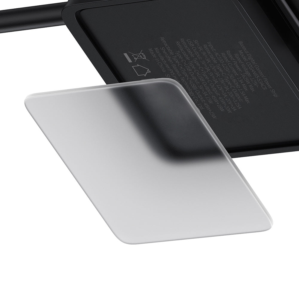 Baseus PowerCombo US förlängningssladd, 3 x uttag, Svart PSLR000101