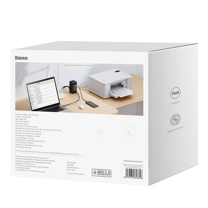 Baseus PowerCombo US förlängningssladd, 3 x uttag, Svart PSLR000101