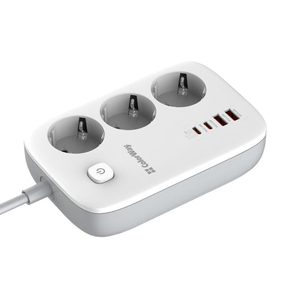 Förlängningssladd ColorWay, 3 x Schuko, Vit