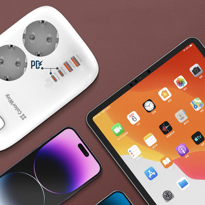 Förlängningssladd ColorWay, 3 x Schuko, Vit