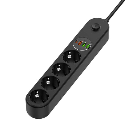 Förlängningssladd ColorWay, 4 x Schuko, Svart