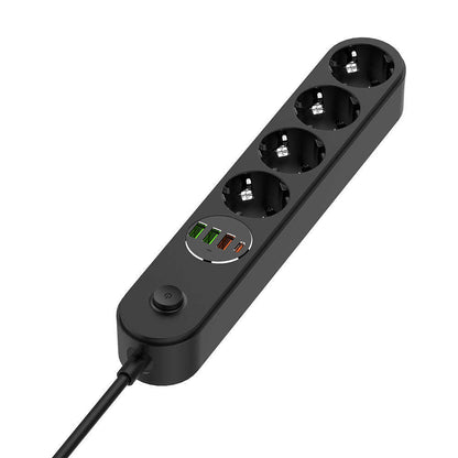 Förlängningssladd ColorWay, 4 x Schuko, Svart