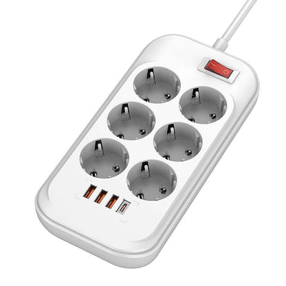 Förlängningssladd ColorWay, 6 x Schuko, Vit