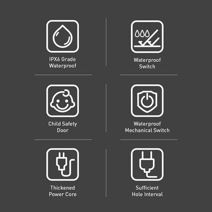 Förlängningssladd ColorWay, 6 x Schuko, Vit