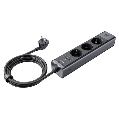 Förlängningssladd McDodo CH-0620, 3 x Schuko - 1 x USB-A - 2 x USB-C, Svart