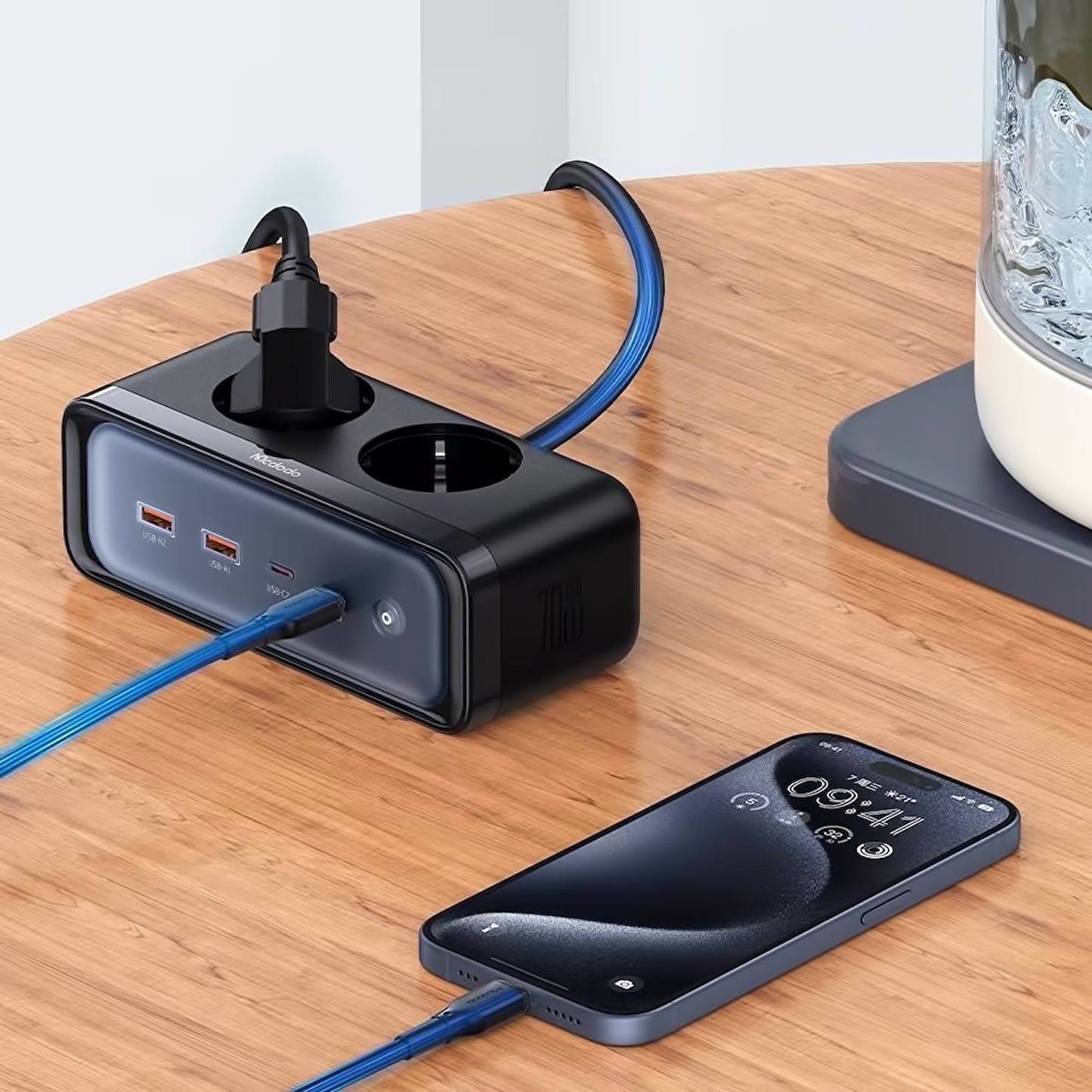 Förlängningssladd McDodo CH-4610, 2 x Schuko, Svart